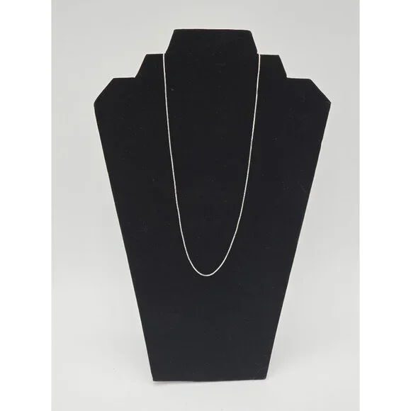 Sterling Silver 925 Box Chain 1mm Necklace 20" Layering Minimalist Jewelry - Picture 2 of 5